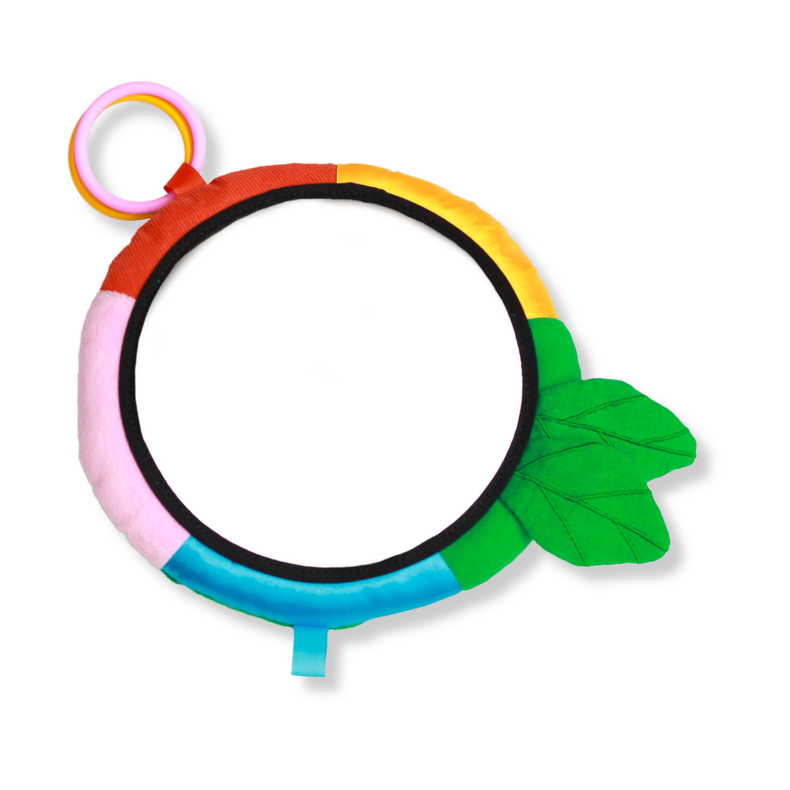 soft baby mirror from the Newborn developmental toy box subscription Little Dreamer Box from Little Bloomer